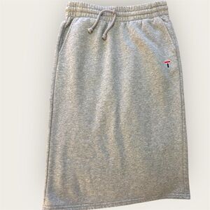 TNA | Aritzia grey midi skirt sweat-pant material soft everyday casual medium